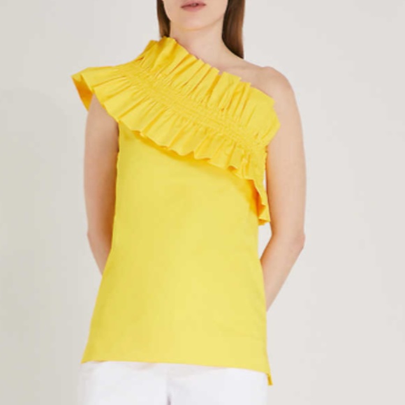 TED BAKER -  One-shoulder ruffle top - Picture 1 of 8